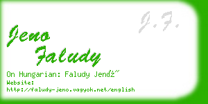 jeno faludy business card